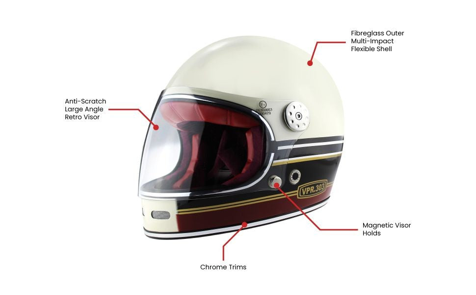 Viper VPR.303 F656 Retro / Vintage Full Face Motorcycle Helmet Union Jack