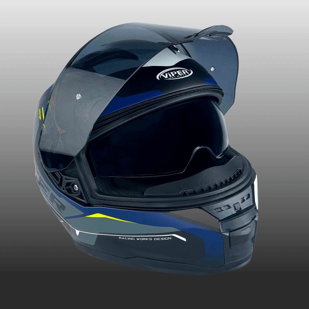 Viper RSV255 DV Premium Full Face Motorcycle Helmet BLUE