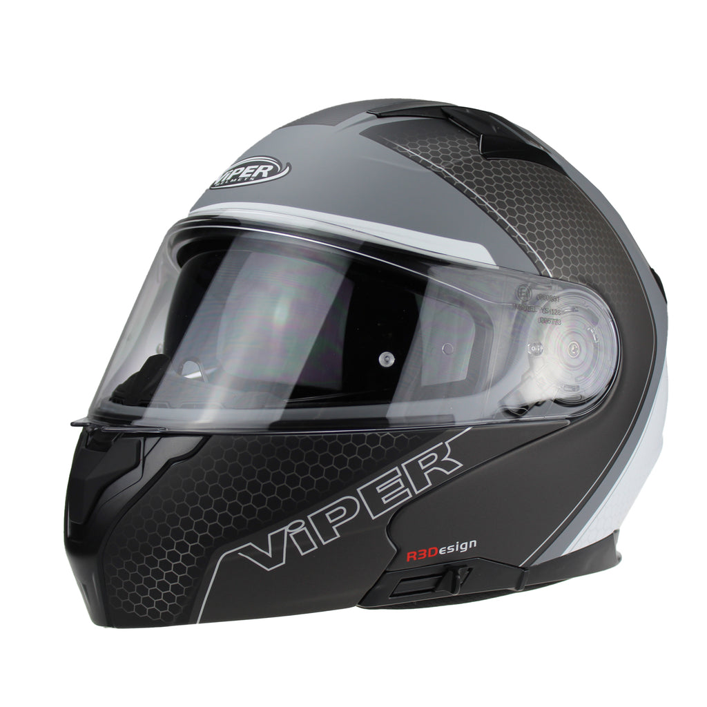 Viper RSV345 Flip-Up Motorcycle Black