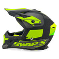 Mx Helmet Xl 62 Black/Green, Swap'S S818 Full Face Csw8G1105, !! Acu Gold Approved !!