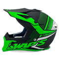 Mx Helmet Xl 62 Black/Green 21, Swap'S S818 Full Face Csw10F0105, !! Acu Gold Approved !!
