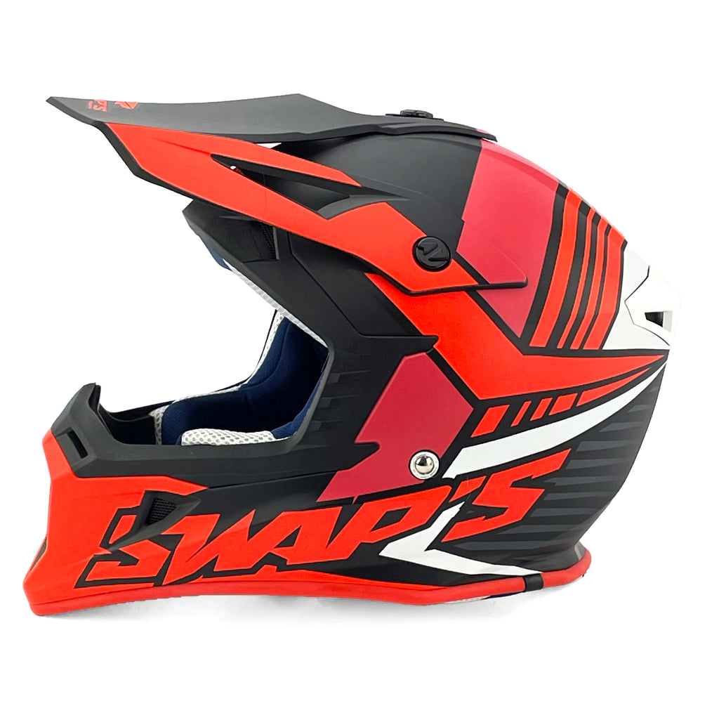 Mx Helmet Xl 62 Black/Red 21, Swap'S S818 Full Face Csw2F8105, !! Acu Gold Approved !!