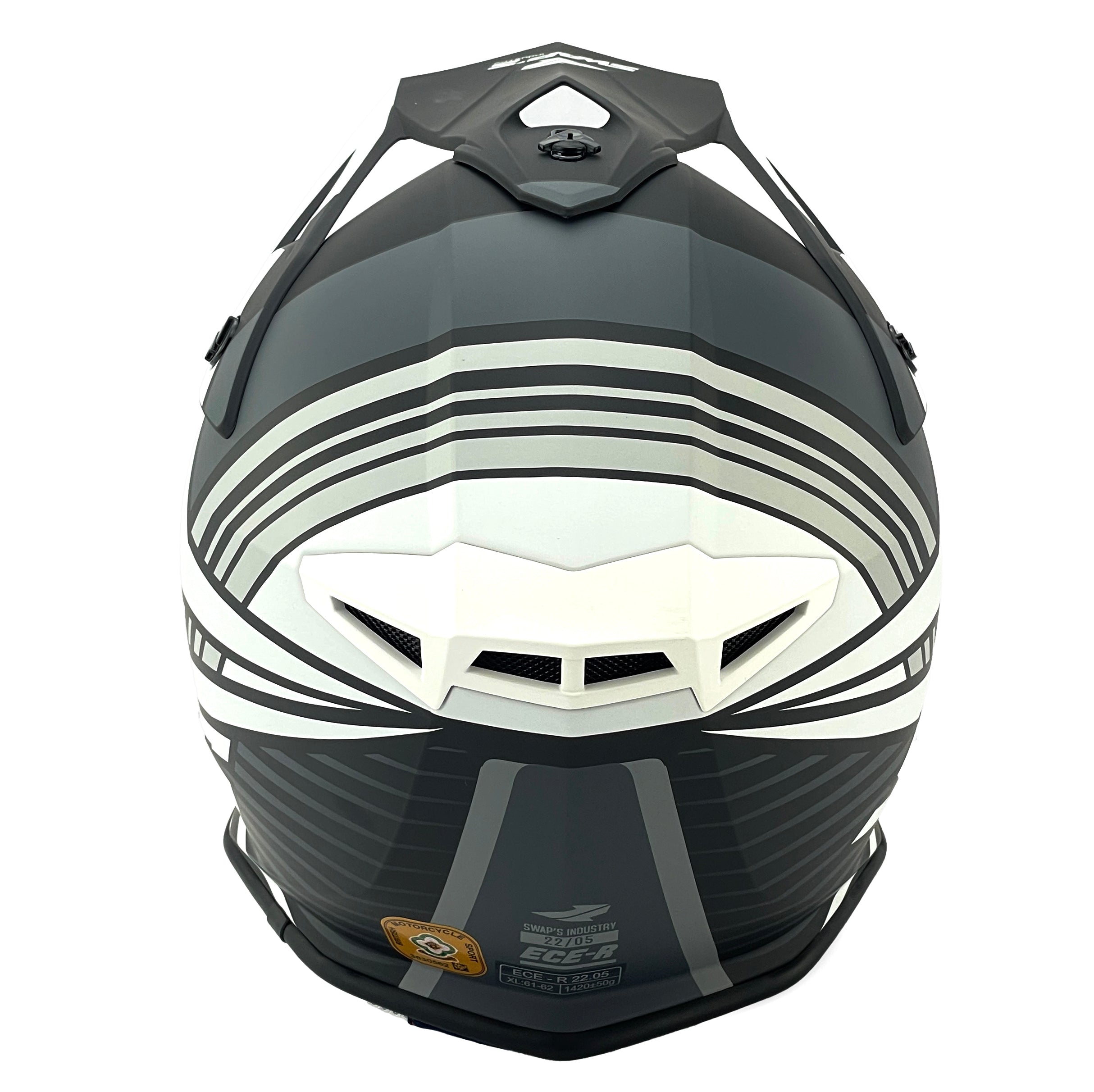 Mx Helmet Xl 62 Black/White 21, Swap'S S818 Full Face Csw5F0105, !! Acu Gold Approved !!
