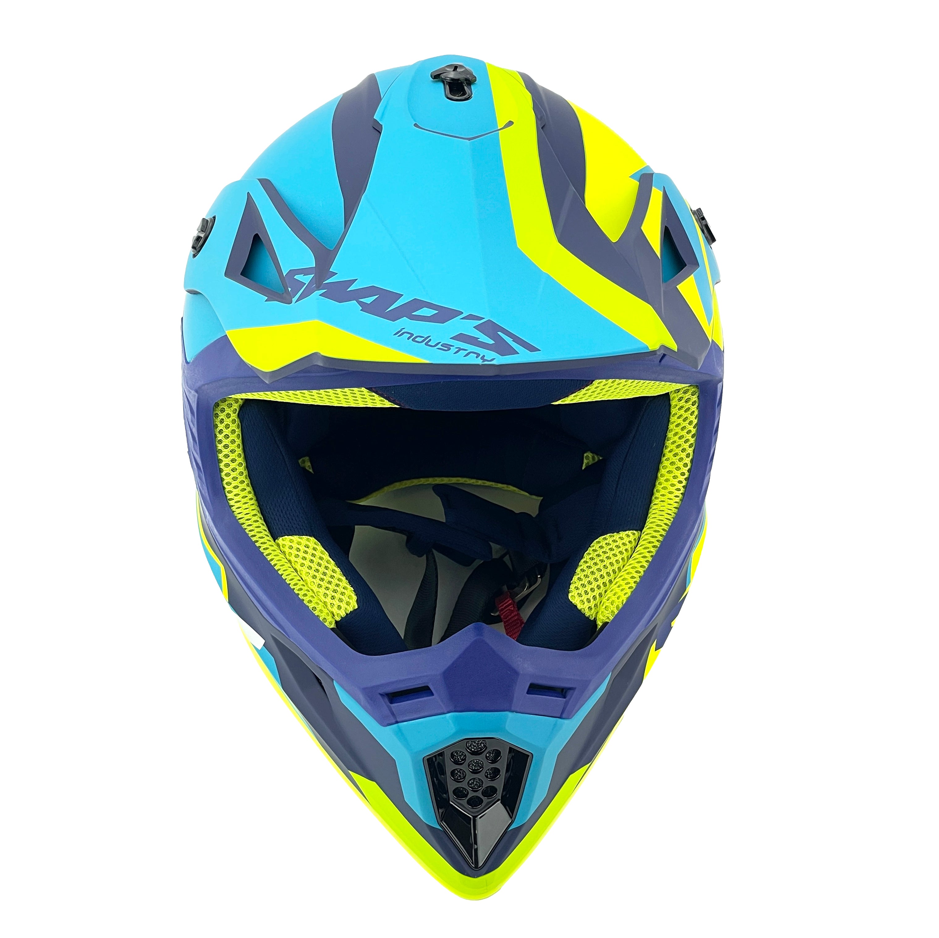 Mx Helmet Xl 62 Blue/Yellow, Swap'S S818 Full Face Csw3G4105, !! Acu Gold Approved !!
