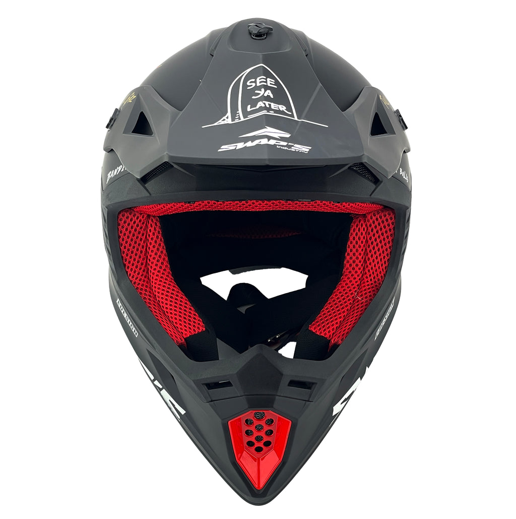Motocross Helmet Swaps S818 - Matt Black Gold Full Gaz - Size S 55Cm - 56Cm