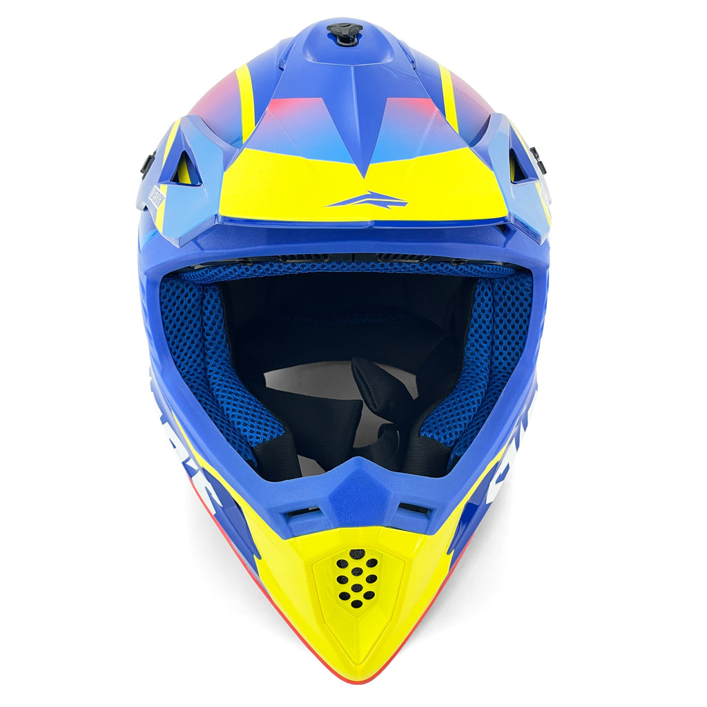 Motocross Helmet Swaps S818 - Shiny Blue Red Yellow - Size Xs 53Cm - 54Cm