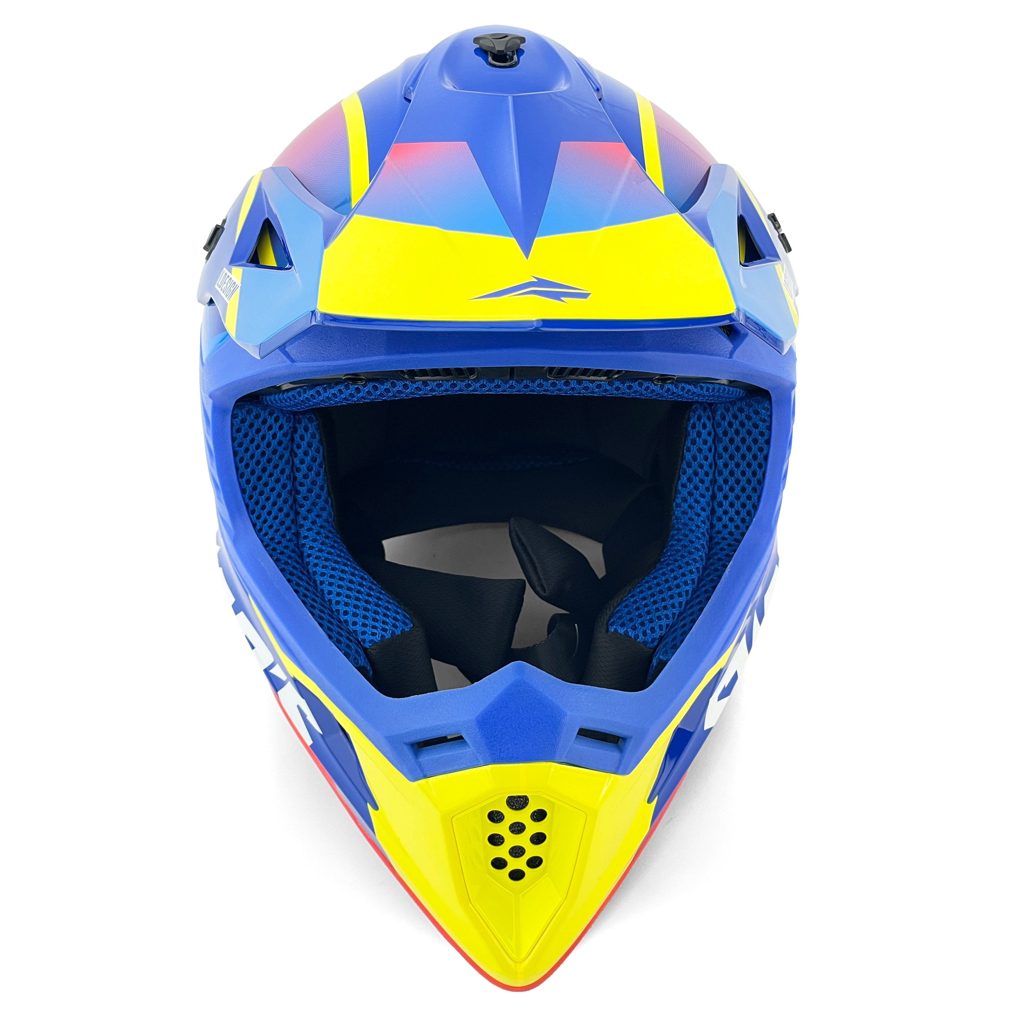 Motocross Helmet Swaps S818 - Shiny Blue Red Yellow - Size Xl 61Cm - 62Cm
