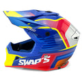 Motocross Helmet Swaps S818 - Shiny Blue Red Yellow - Size Xl 61Cm - 62Cm