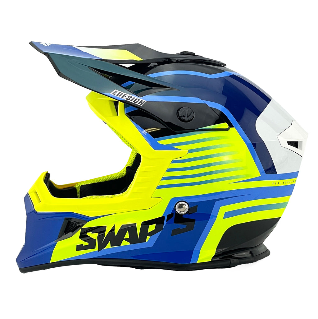 Motocross Helmet Swaps S818 - Shiny Fluo Yellow - Size S 55Cm - 56Cm