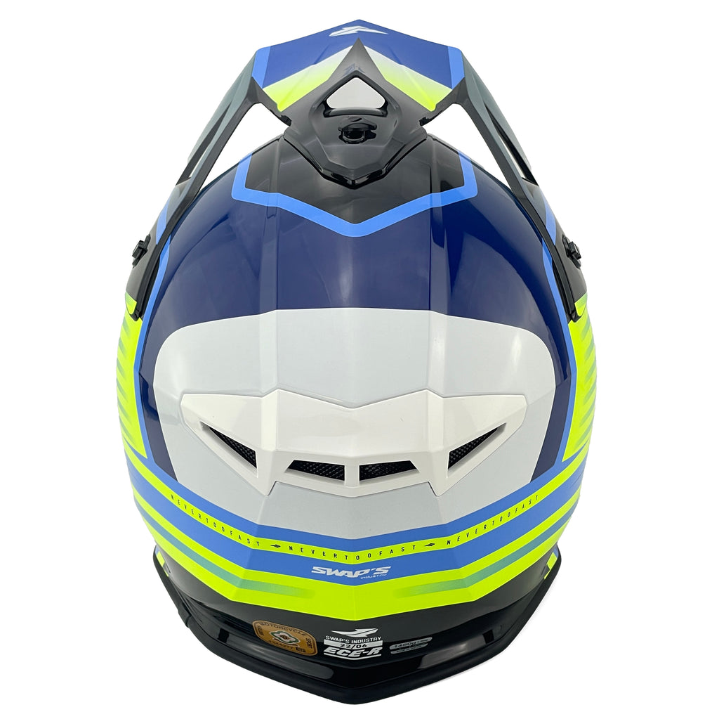 Motocross Helmet Swaps S818 - Shiny Fluo Yellow - Size L 59Cm - 60Cm