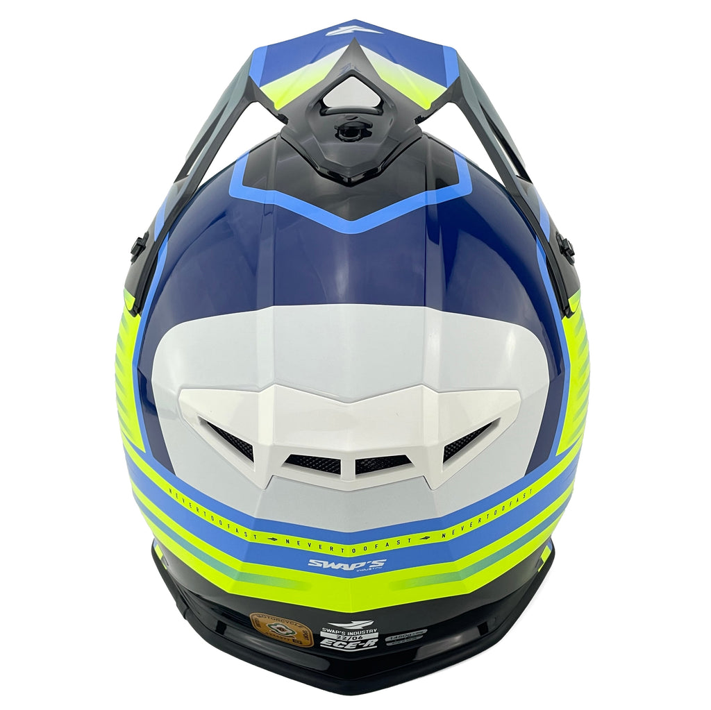 Motocross Helmet Swaps S818 - Shiny Fluo Yellow - Size Xs 53Cm - 54Cm