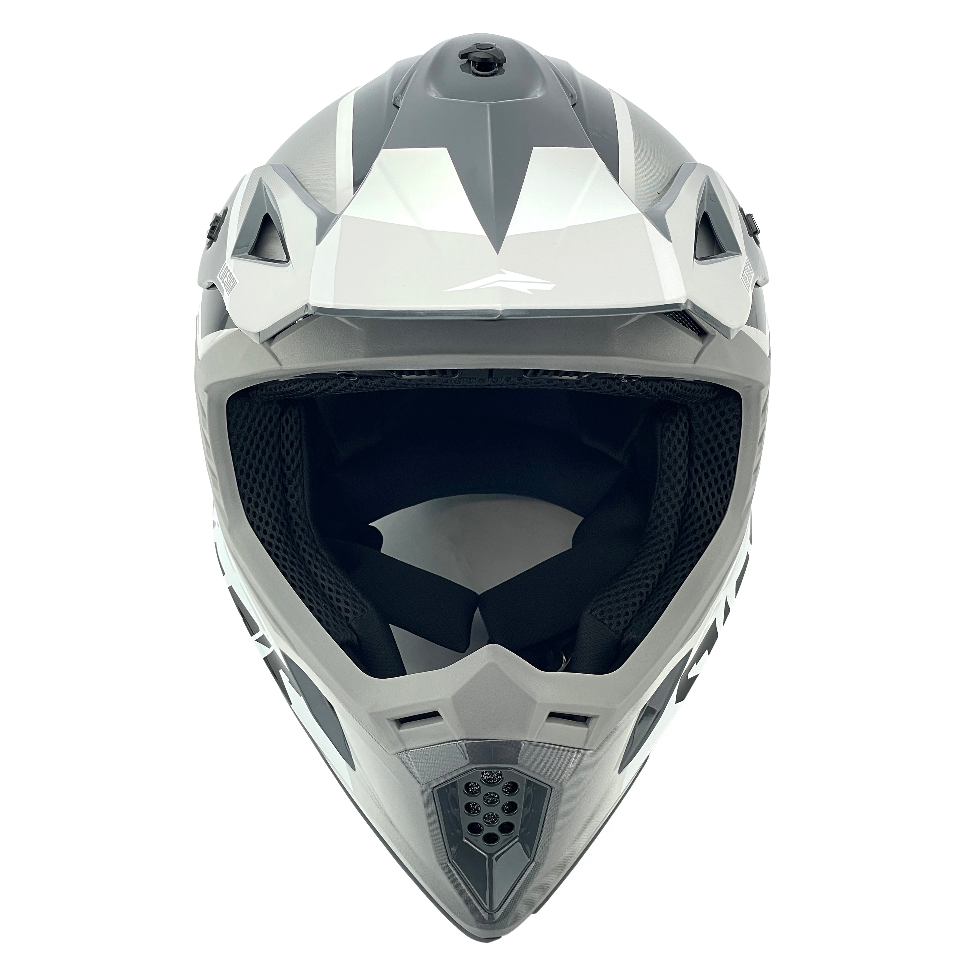 Motocross Helmet Swaps S818 - Shiny Grey White - Size M 57Cm - 58Cm