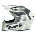 Motocross Helmet Swaps S818 - Shiny Grey White - Size L 59Cm - 60Cm