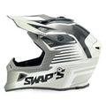 Motocross Helmet Swaps S818 - Shiny Grey White - Size S 55Cm - 56Cm