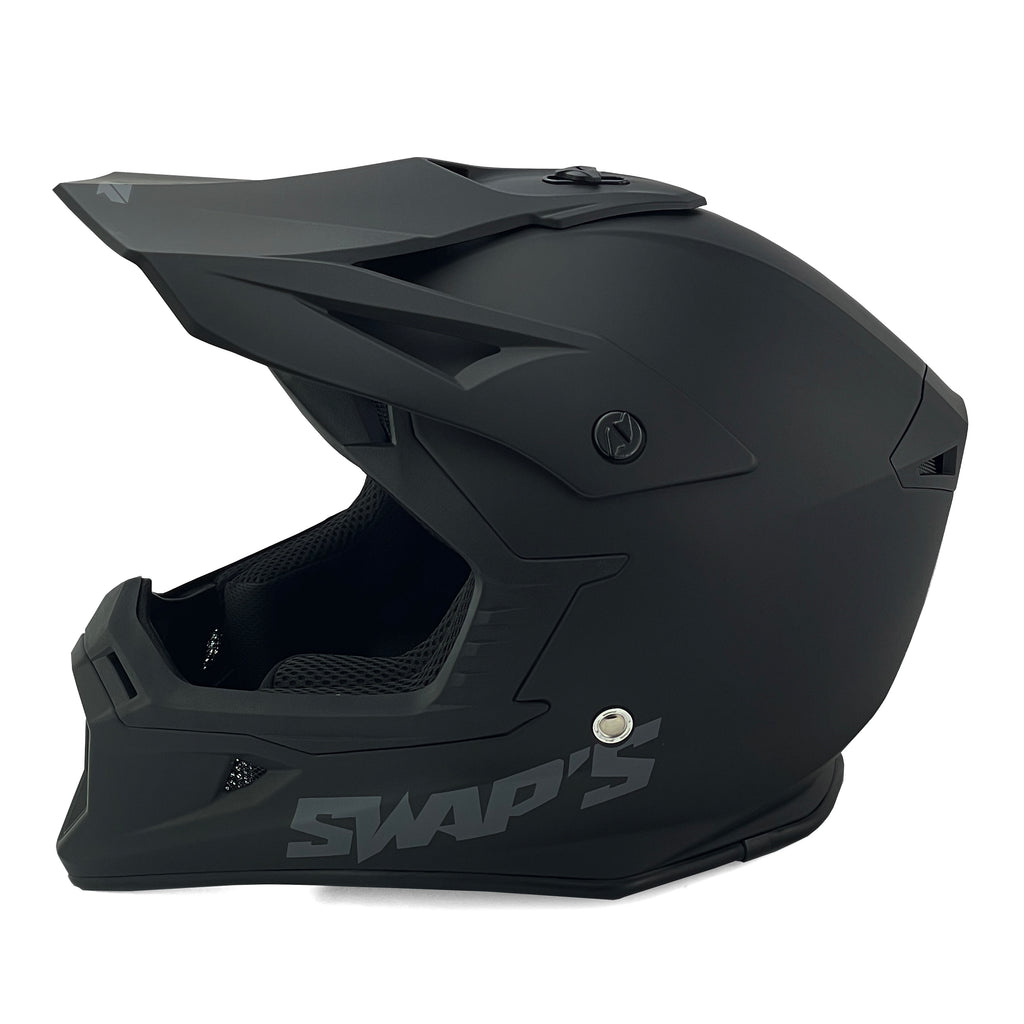 Motocross Helmet Swaps S818 - Matt Black - Size Xl 61Cm - 62Cm