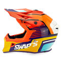 Motocross Helmet Swaps S818 - Shiny Orange Blue White - Size M 57Cm - 58Cm