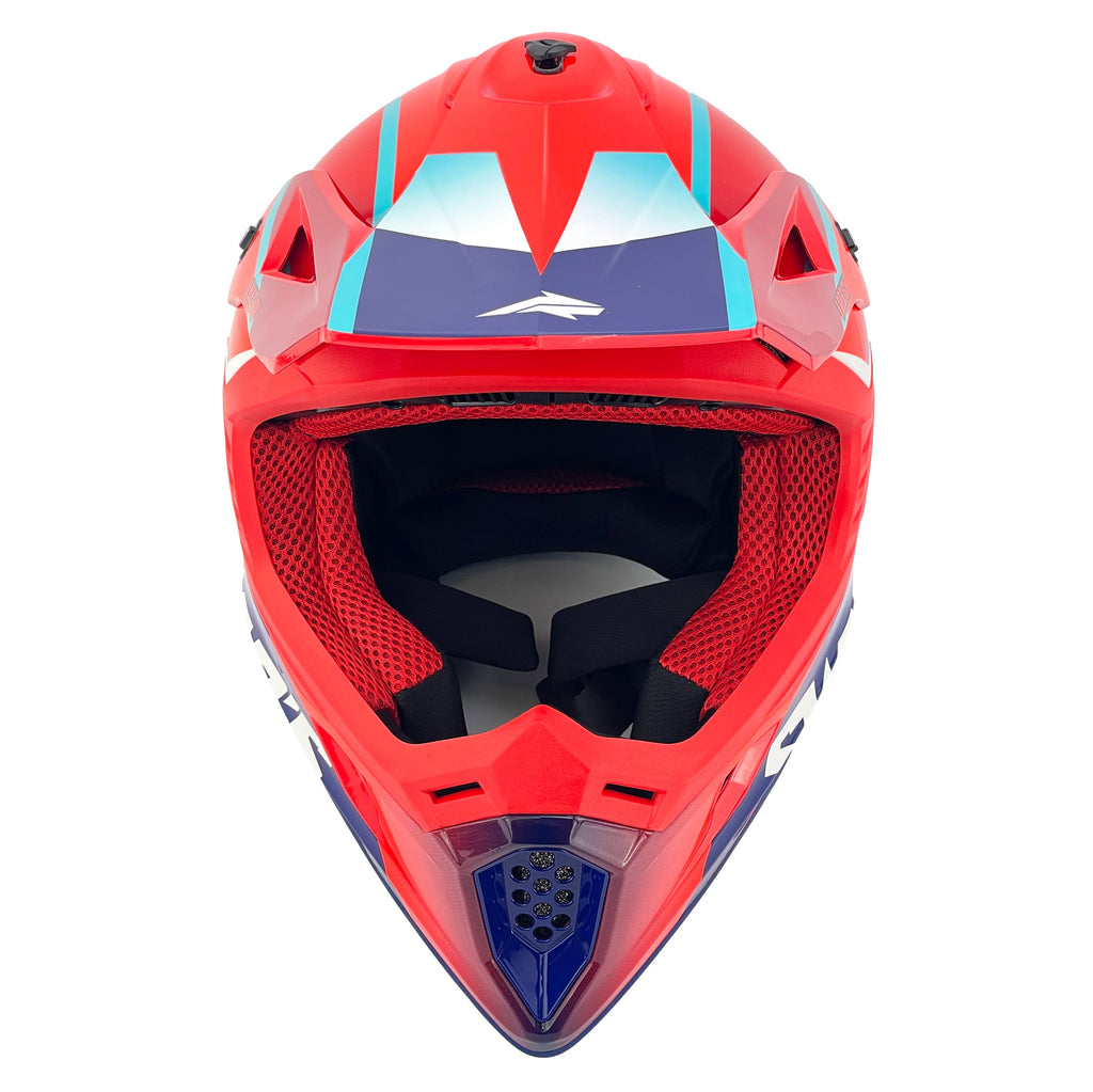 Motocross Helmet Swaps S818 - Shiny Red Blue White - Size Xs 53Cm - 54Cm