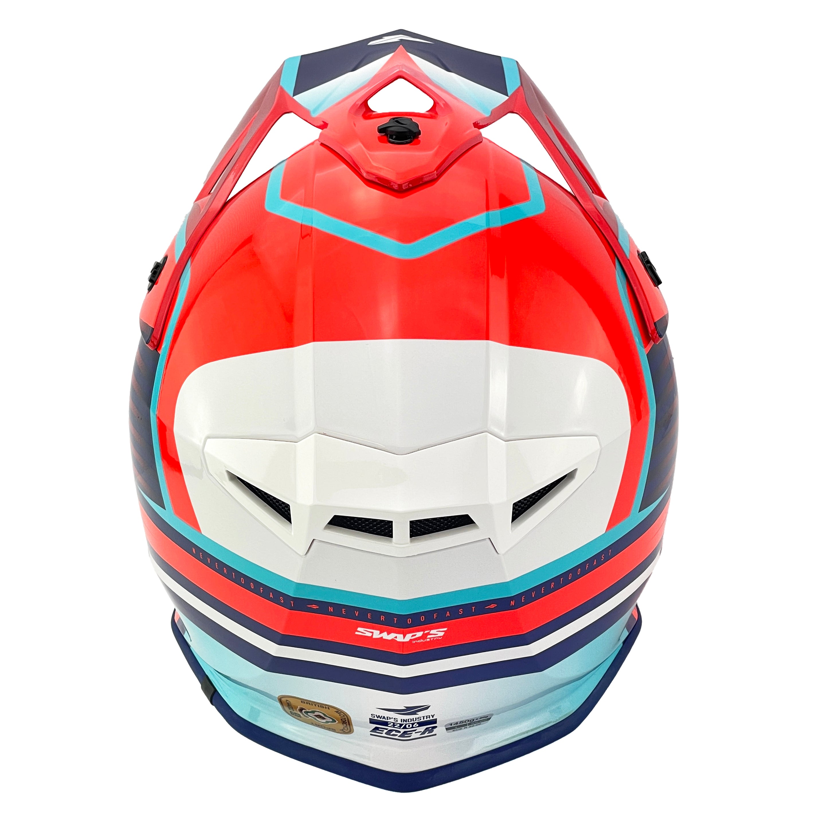 Motocross Helmet Swaps S818 - Shiny Red Blue White - Size L 59Cm - 60Cm
