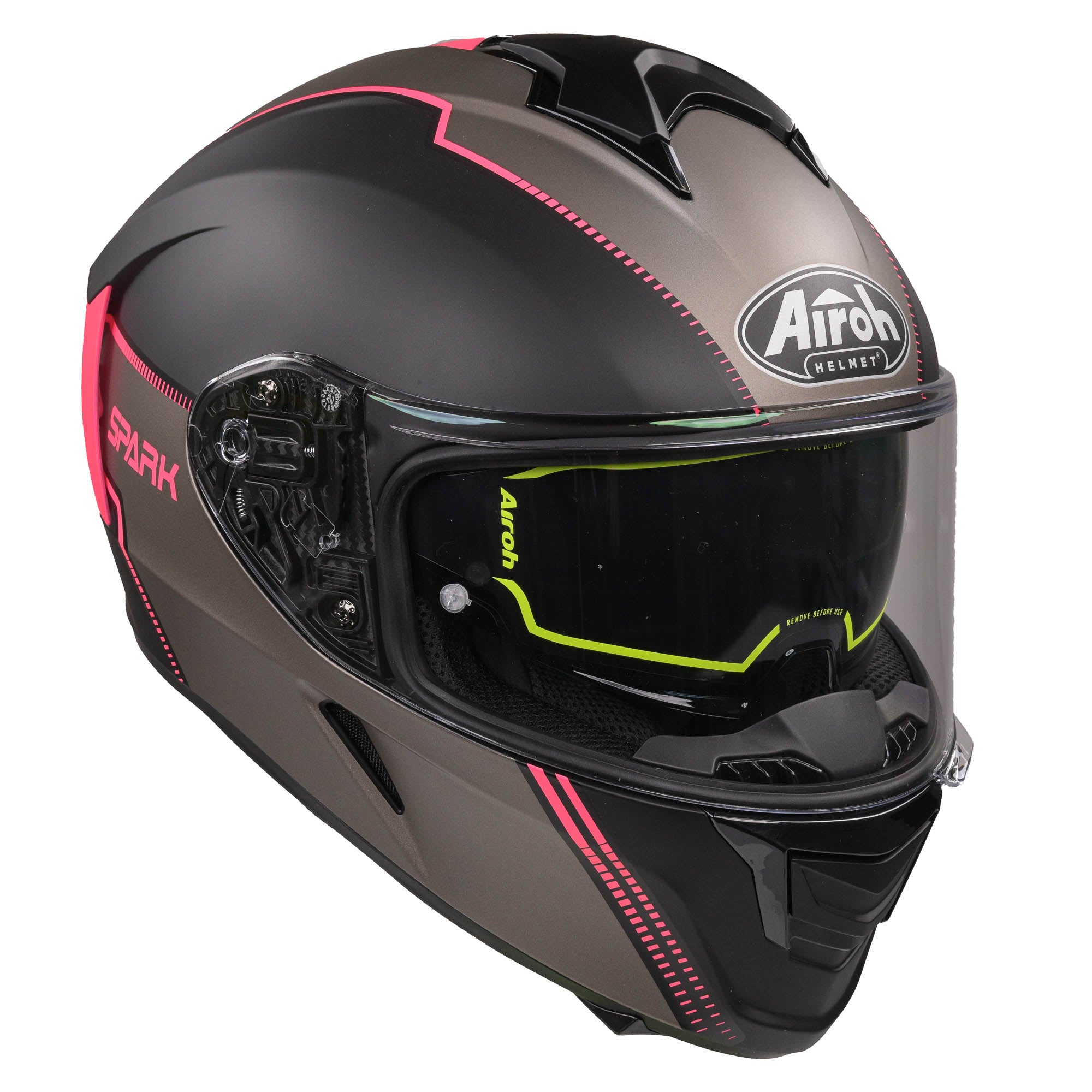 Airoh Spark Flow Helmet - Black/Pink MATT