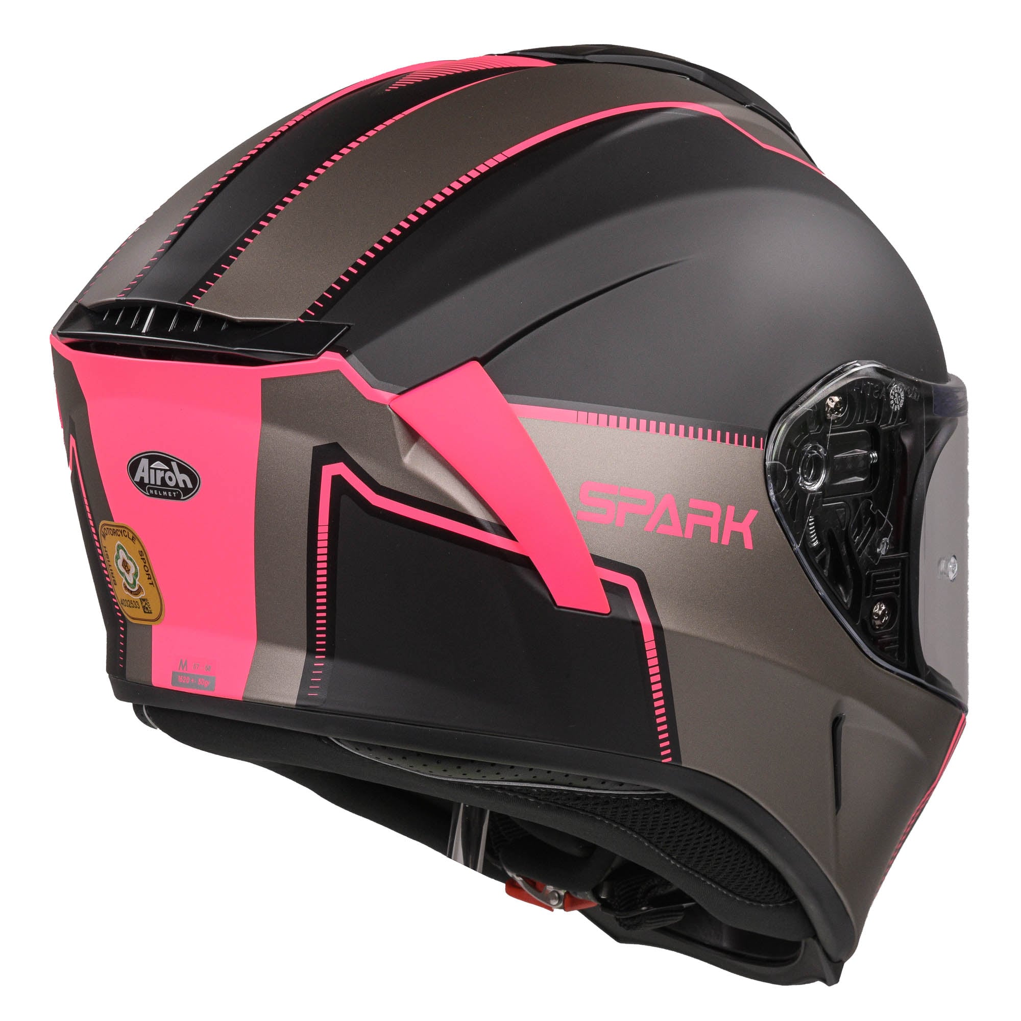 Airoh Spark Flow Helmet - Black/Pink MATT