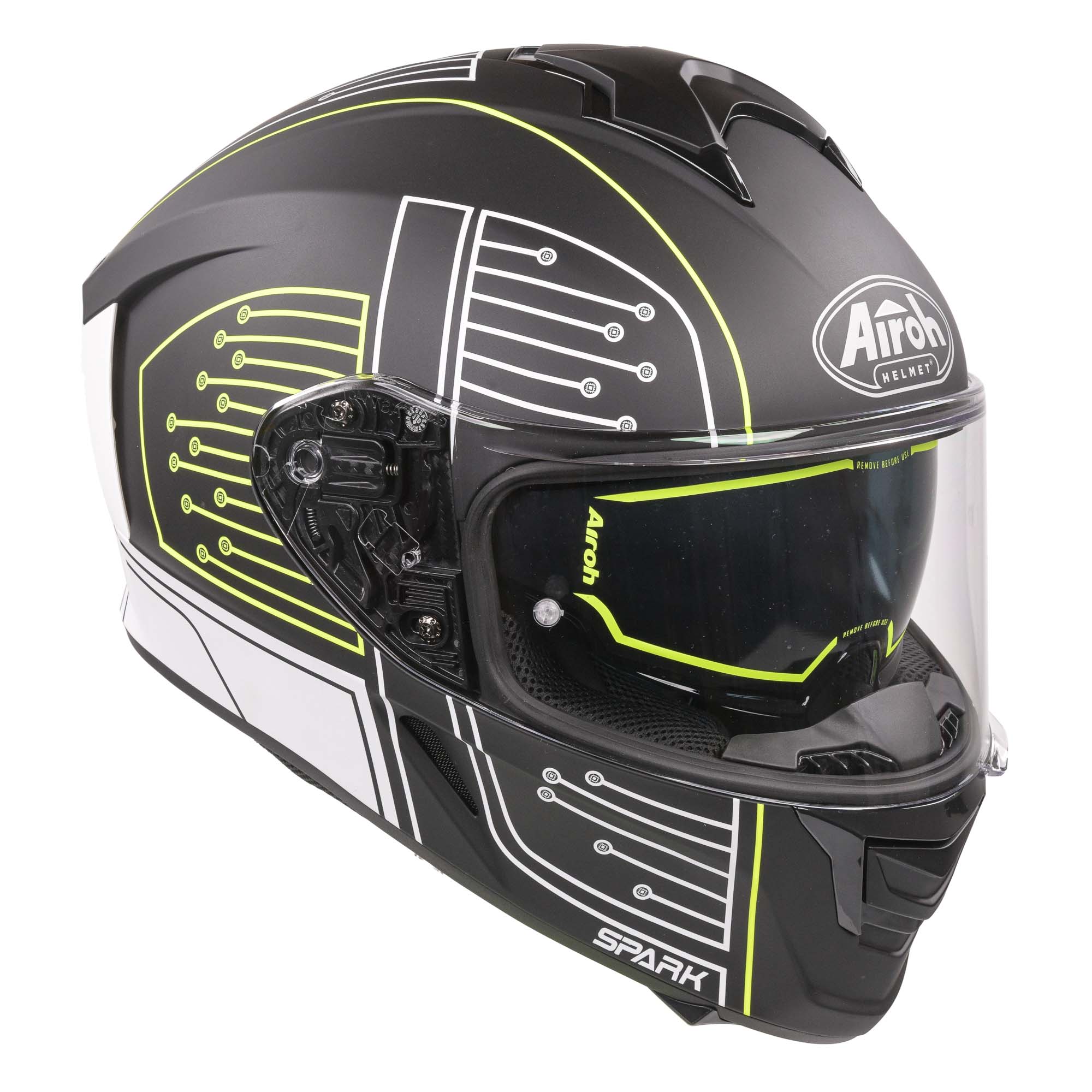 Airoh Spark Flow Helmet - Black Circuit MATT