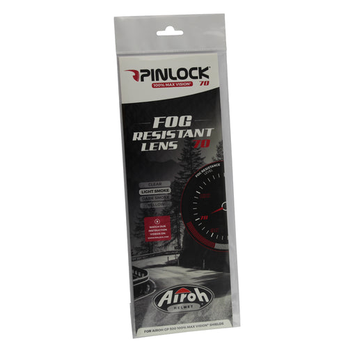 100% Max Vision Pinlock 70 Fog Resistant Lens Light Smoke - Airoh GP550S / GP500