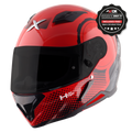 Axor Hunter SH890 Full Face Motorcycle Helmet - Spear Red Gloss