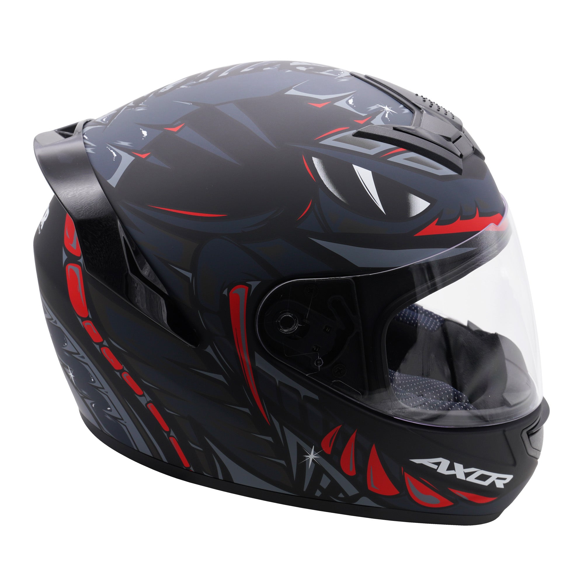 Axor Rage Full Face Motorcycle - Python Black Grey Red Matt