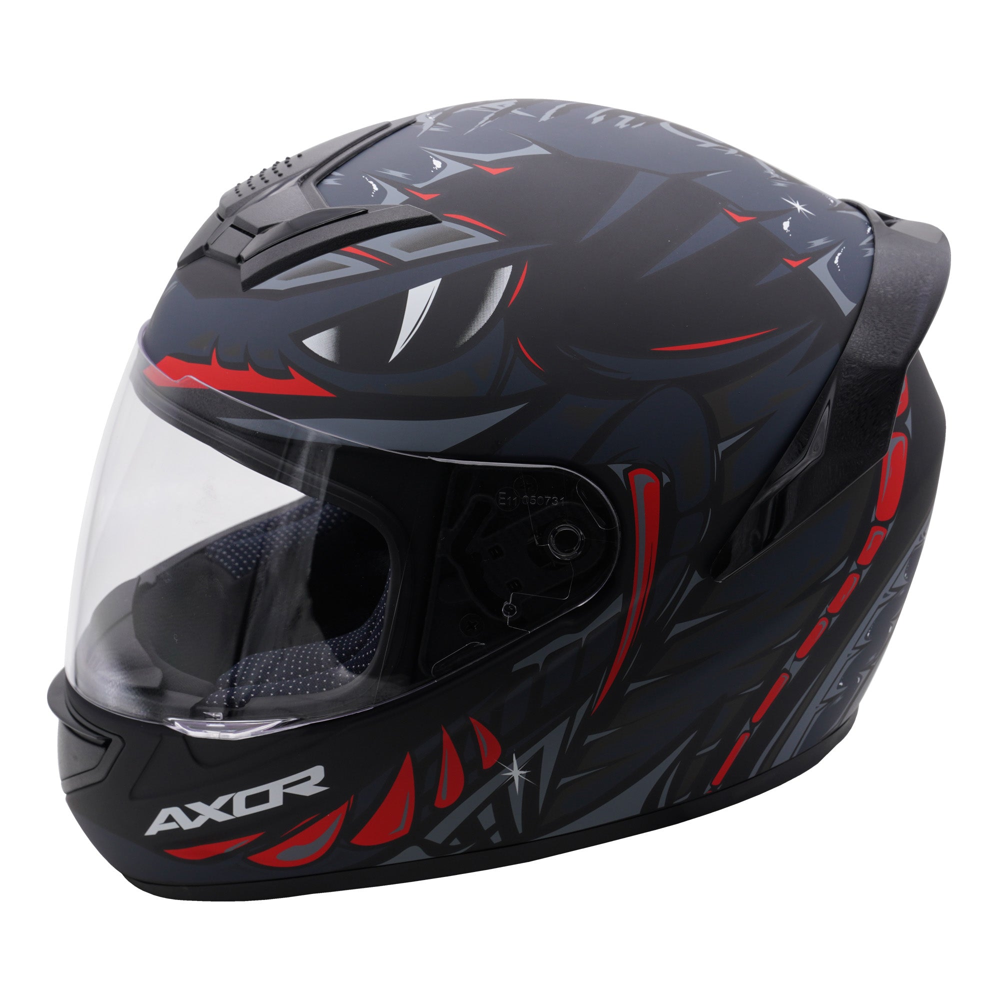 Axor Rage Full Face Motorcycle - Python Black Grey Red Matt