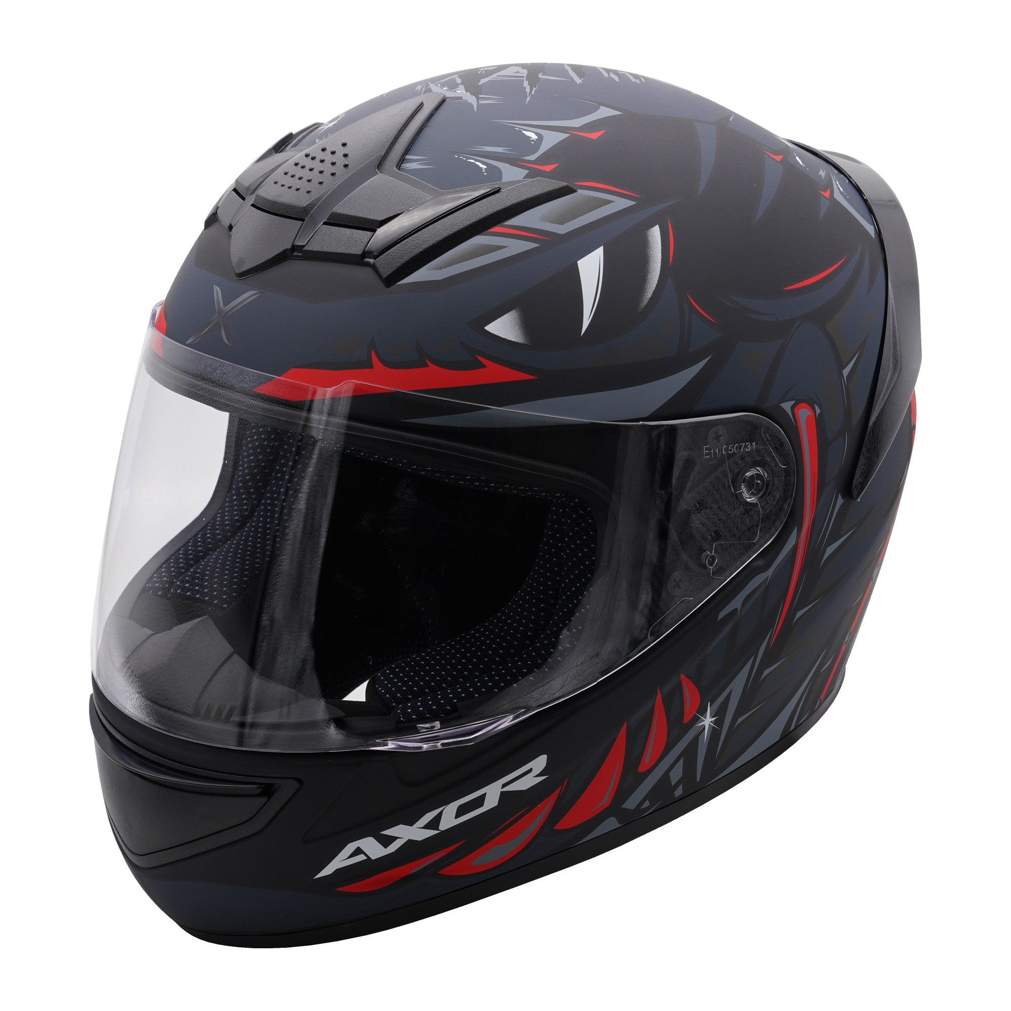 Axor Rage Full Face Motorcycle - Python Black Grey Red Matt