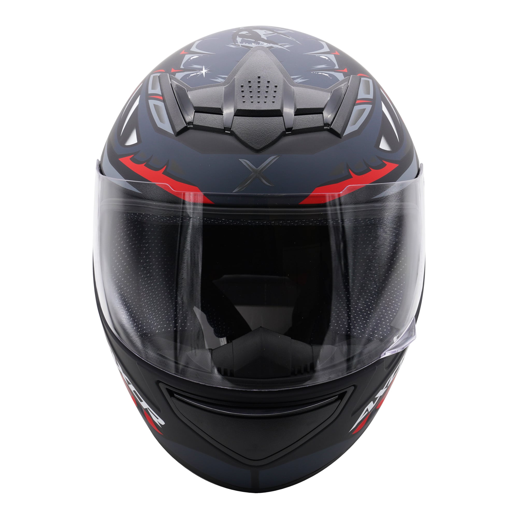 Axor Rage Full Face Motorcycle - Python Black Grey Red Matt