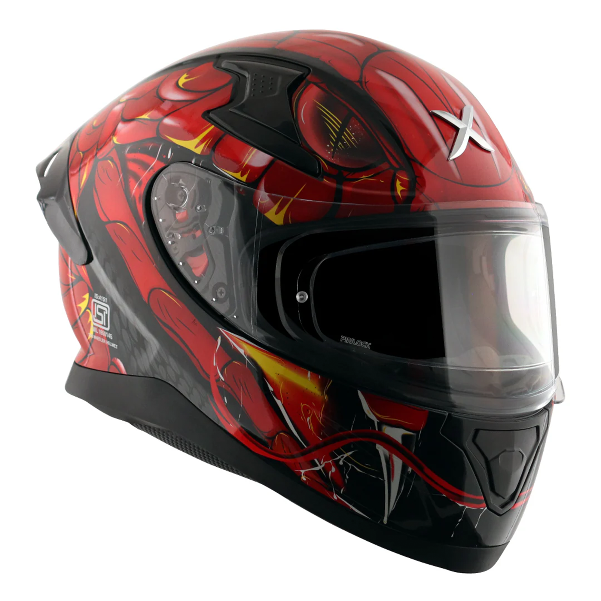 Axor Apex Full Face Motorcycle Helmet - Venomous Gloss Black Red