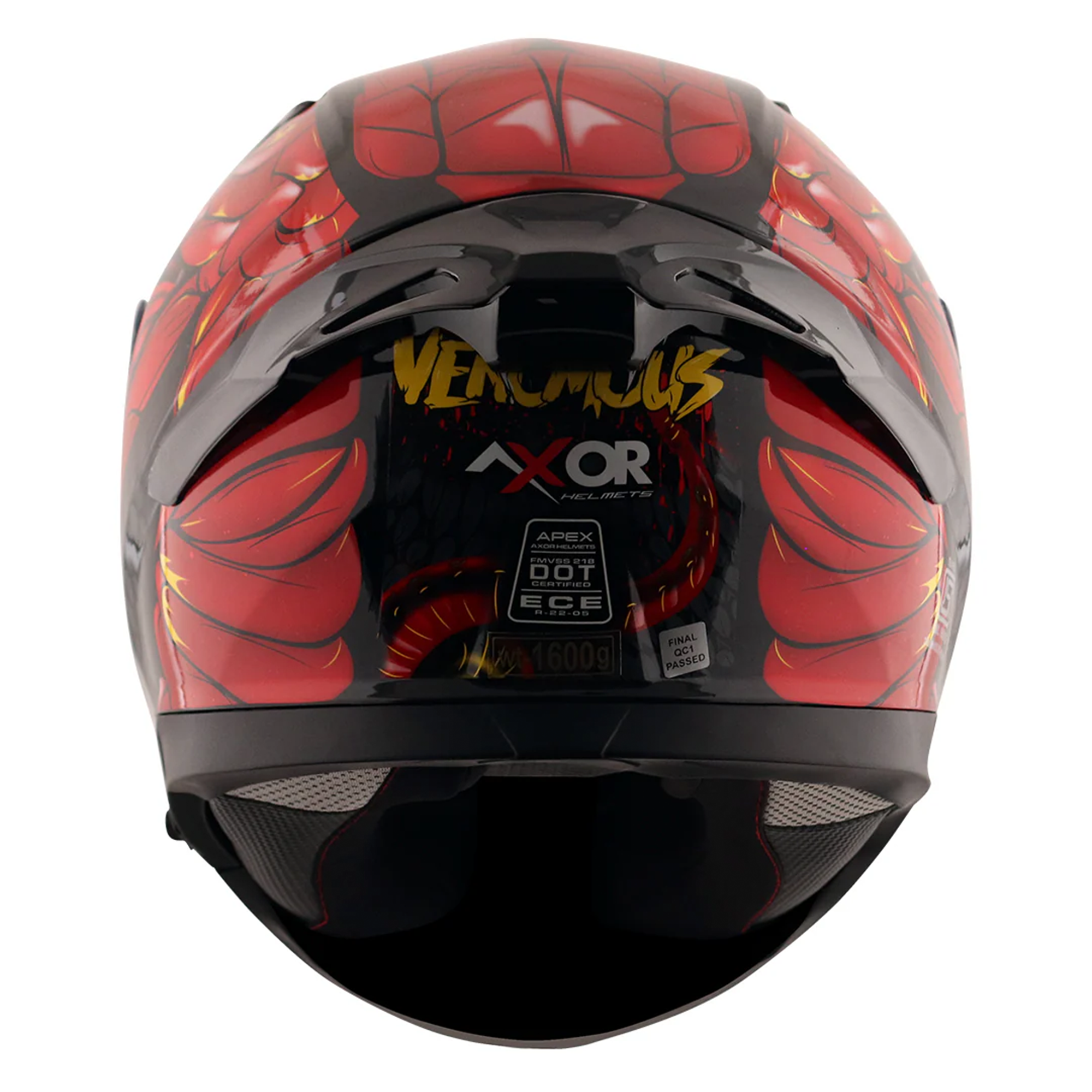 Axor Apex Full Face Motorcycle Helmet - Venomous Gloss Black Red