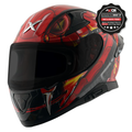 Axor Apex Full Face Motorcycle Helmet - Venomous Gloss Black Red
