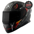 Axor Apex Full Face Motorcycle Helmet - Venomous Black Grey Matt