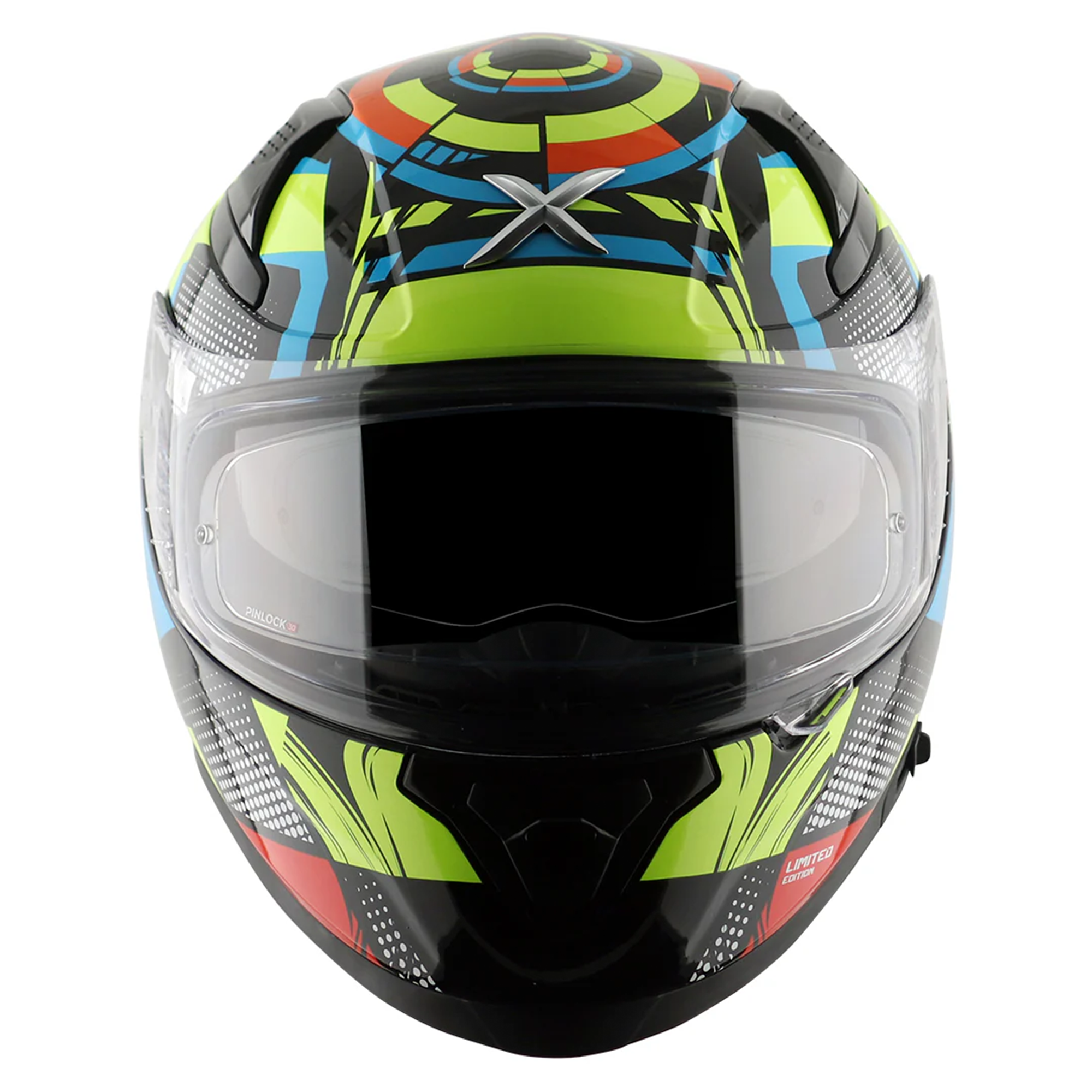 Axor Apex Full Face Motorcycle Helmet - Vivid Black Neon Yellow Gloss