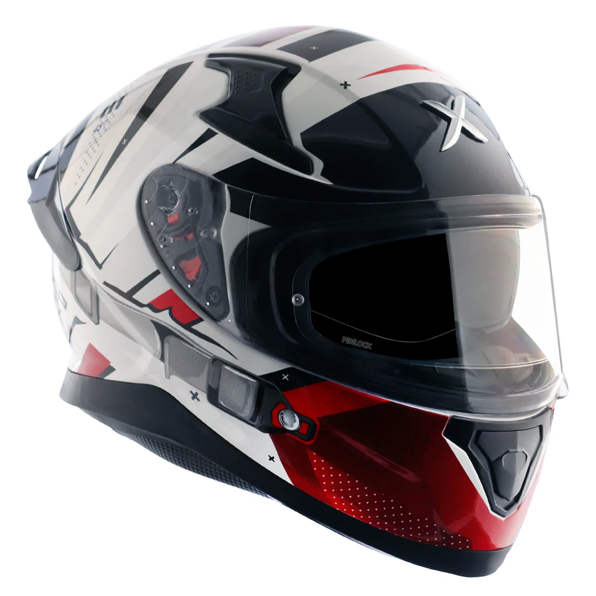 Axor Apex Full Face Motorcycle Helmet - Hex-2 Black Red Gloss