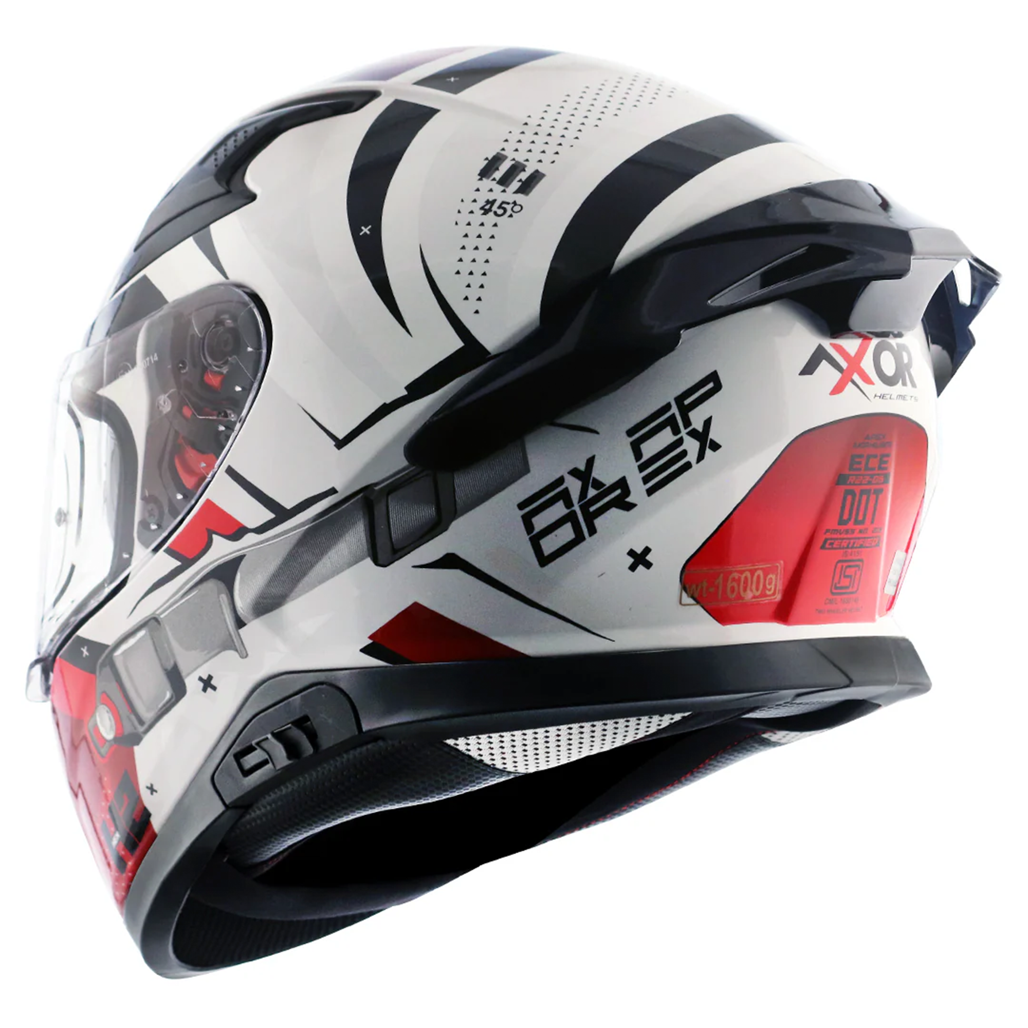 Axor Apex Full Face Motorcycle Helmet - Hex-2 Black Red Gloss