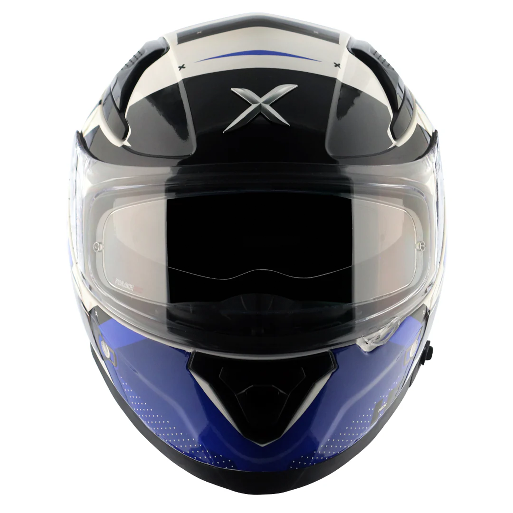 Axor Apex Full Face Motorcycle Helmet - Hex-2 White Blue Gloss