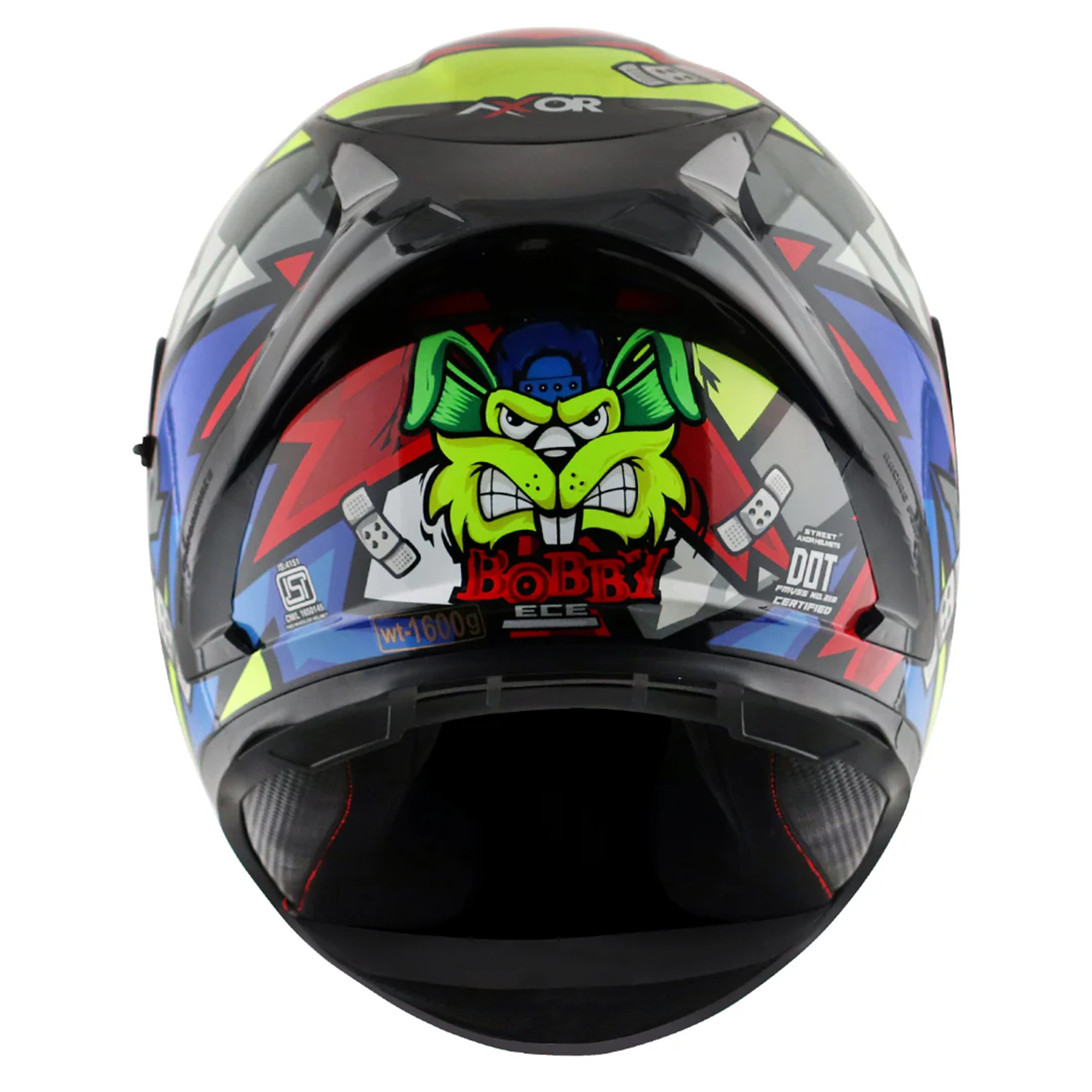 Axor Street Full Face Motorcycle Helmet - Bobby Black Red Gloss