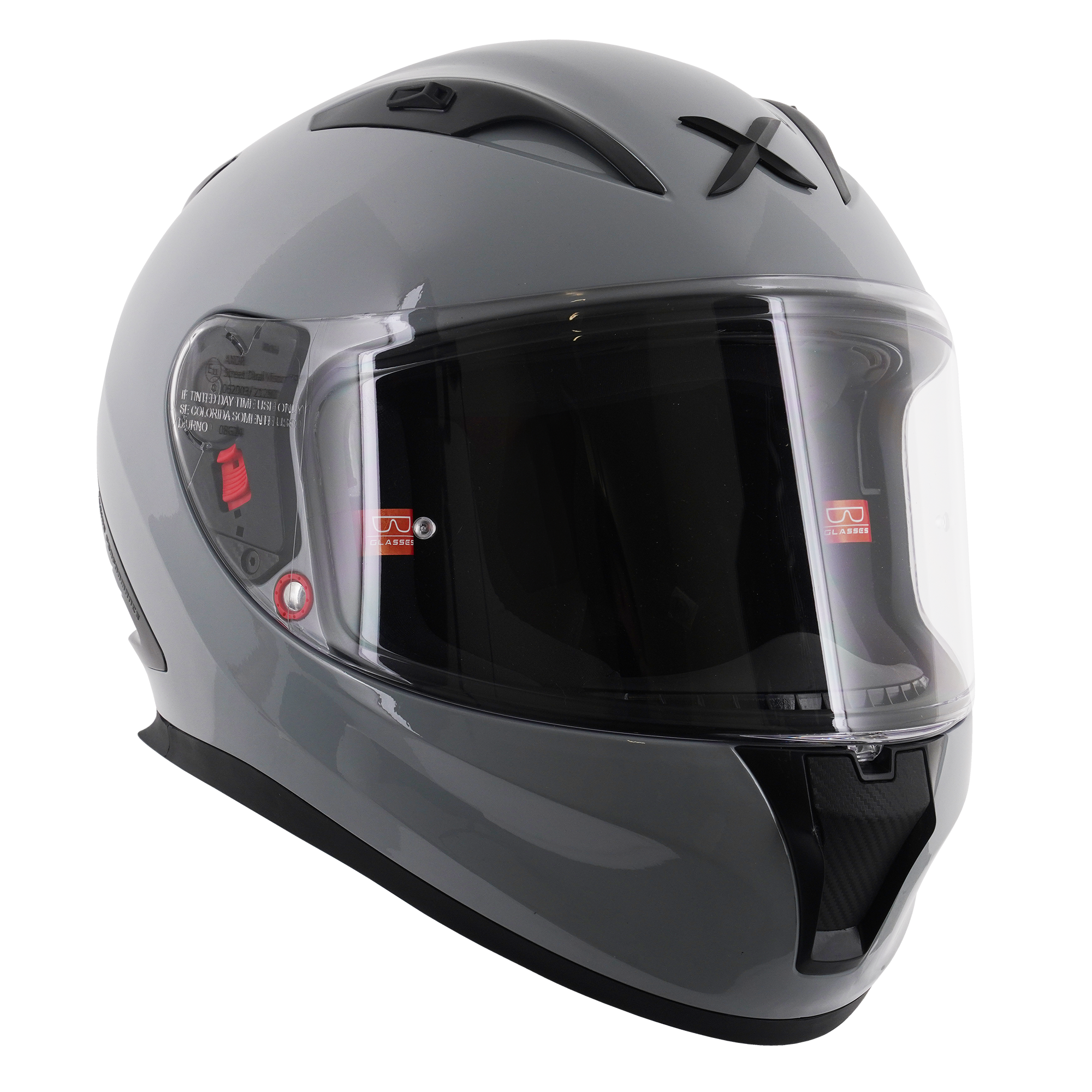 Axor Street Full Face Motorcycle Helmet - Solid Nardo Grey Gloss