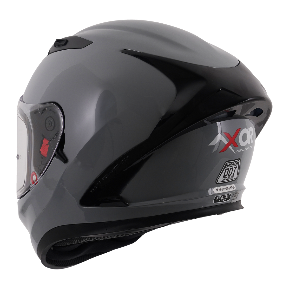 Axor Street Full Face Motorcycle Helmet - Solid Nardo Grey Gloss