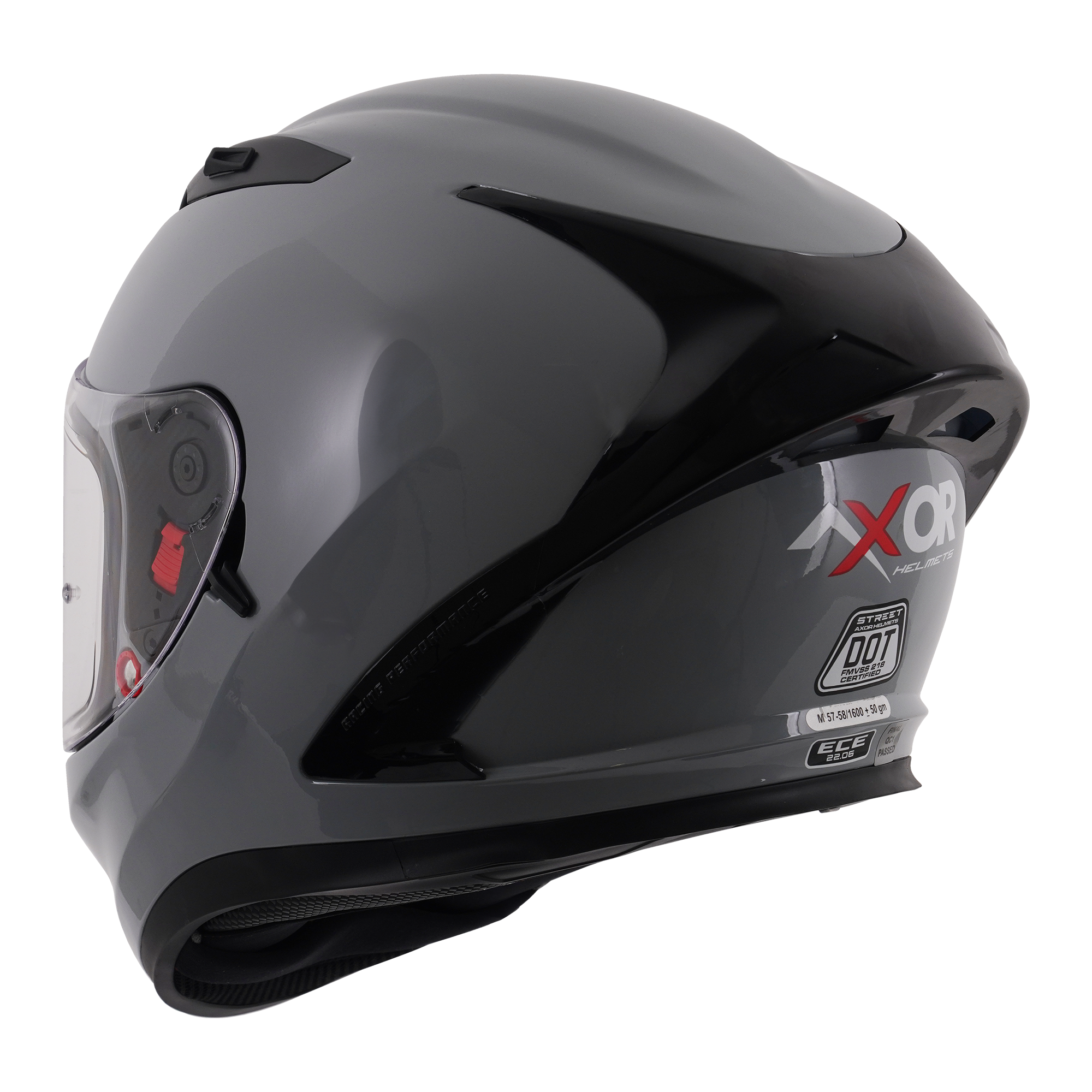 Axor Street Full Face Motorcycle Helmet - Solid Nardo Grey Gloss