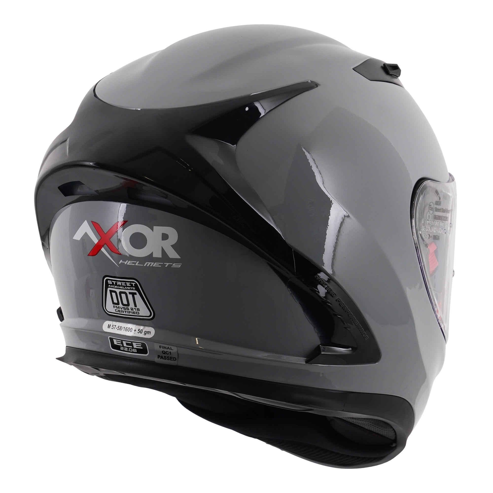 Axor Street Full Face Motorcycle Helmet - Solid Nardo Grey Gloss