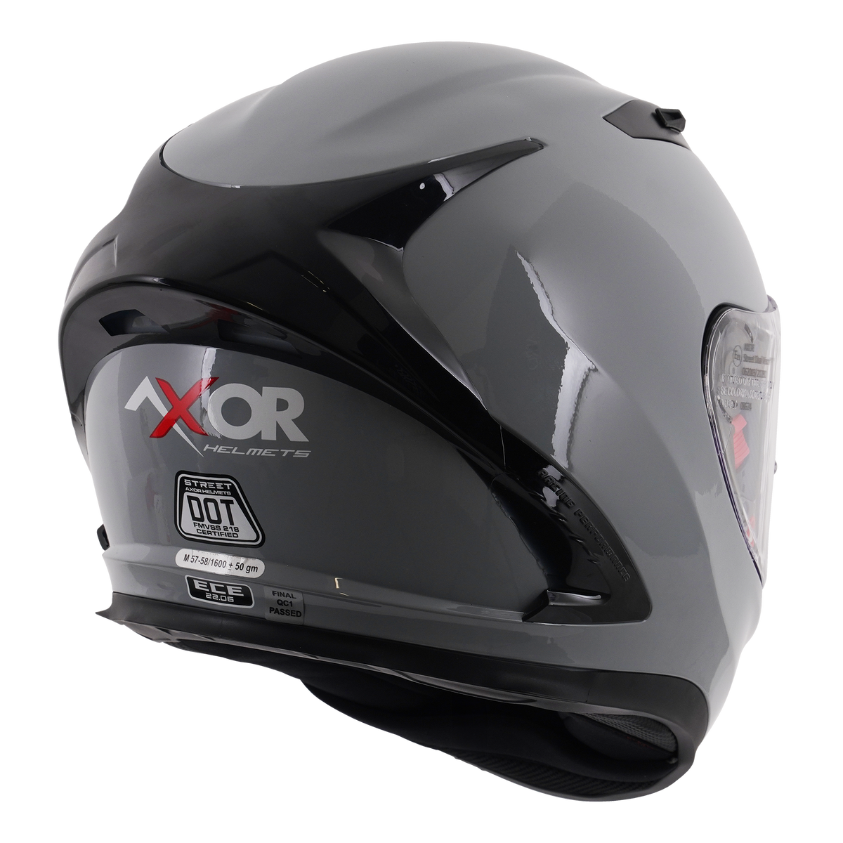 Axor Street Full Face Motorcycle Helmet - Solid Nardo Grey Gloss