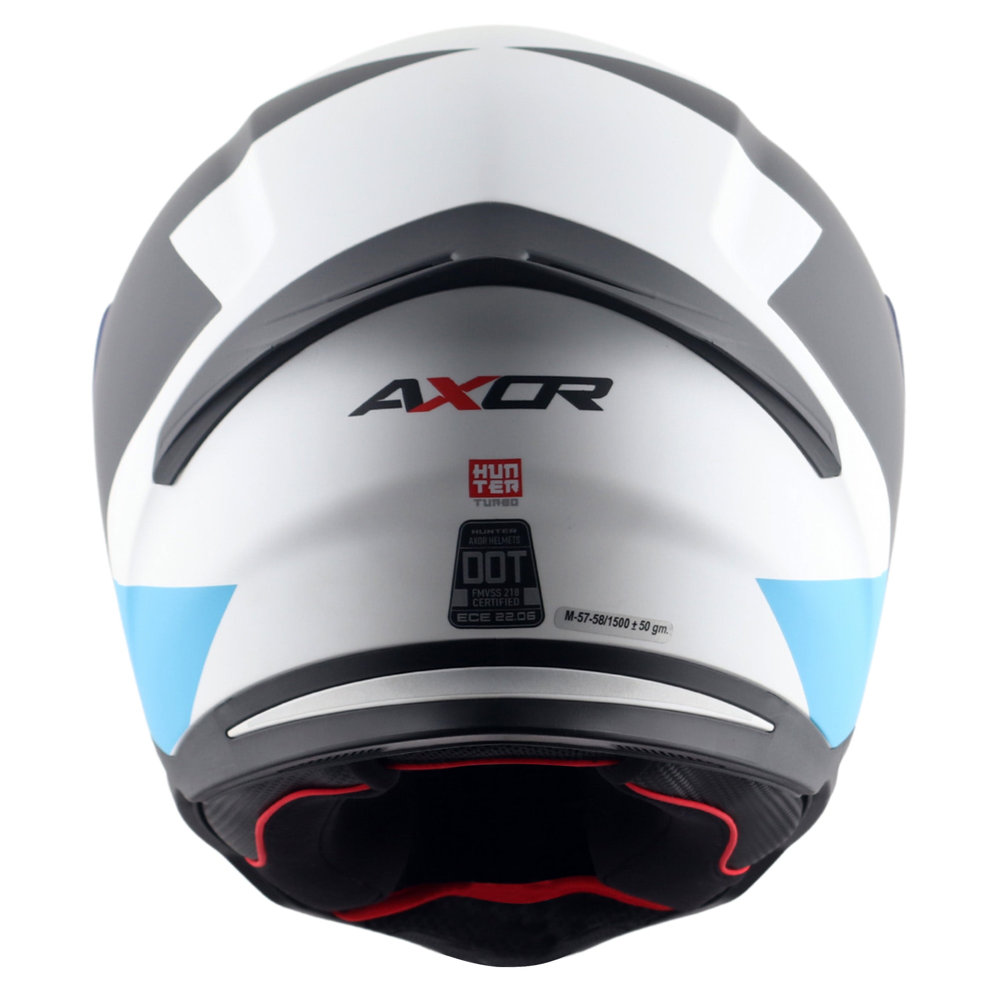 Axor Hunter SH890 Full Face Motorcycle Helmet - Turbo White Red Gloss