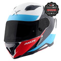 Axor Hunter SH890 Full Face Motorcycle Helmet - Turbo White Red Gloss