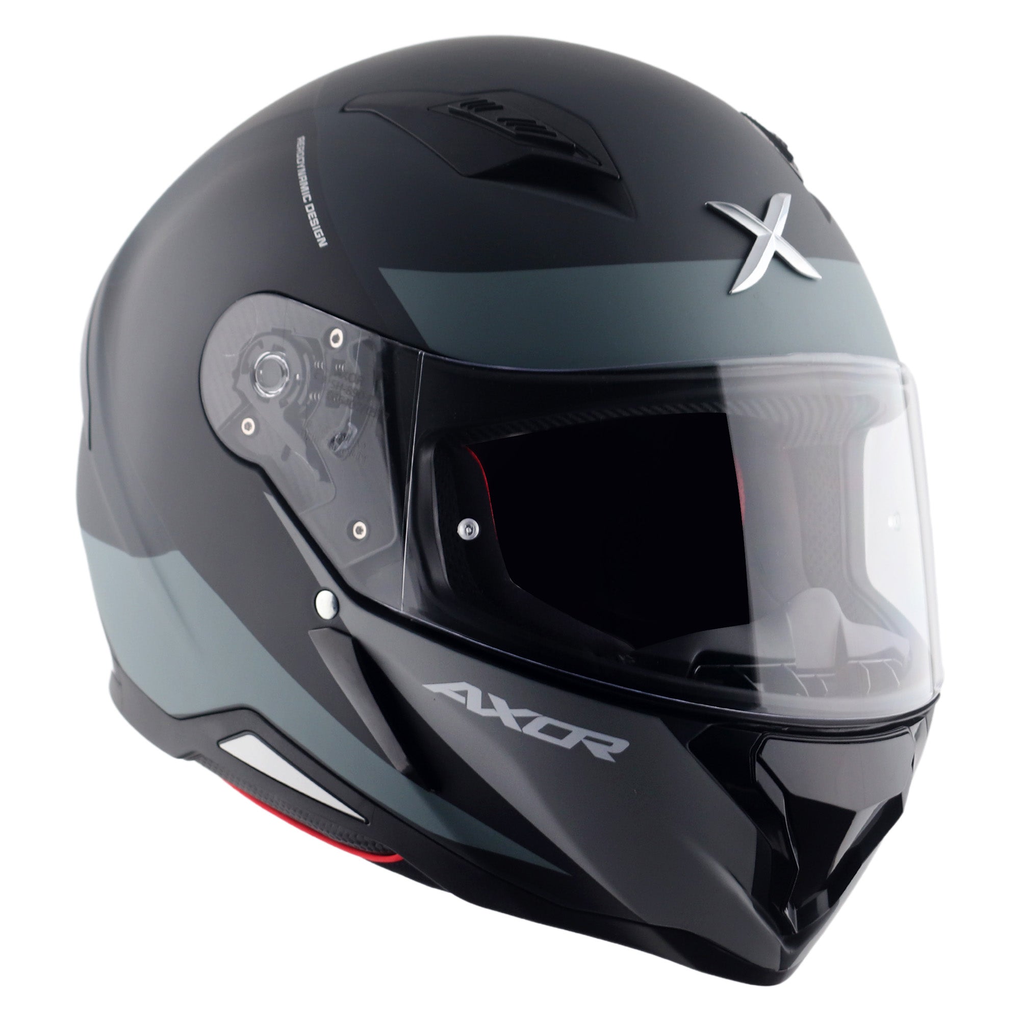 Axor Hunter SH890 Full Face Motorcycle Helmet - Turbo Black Grey Matt