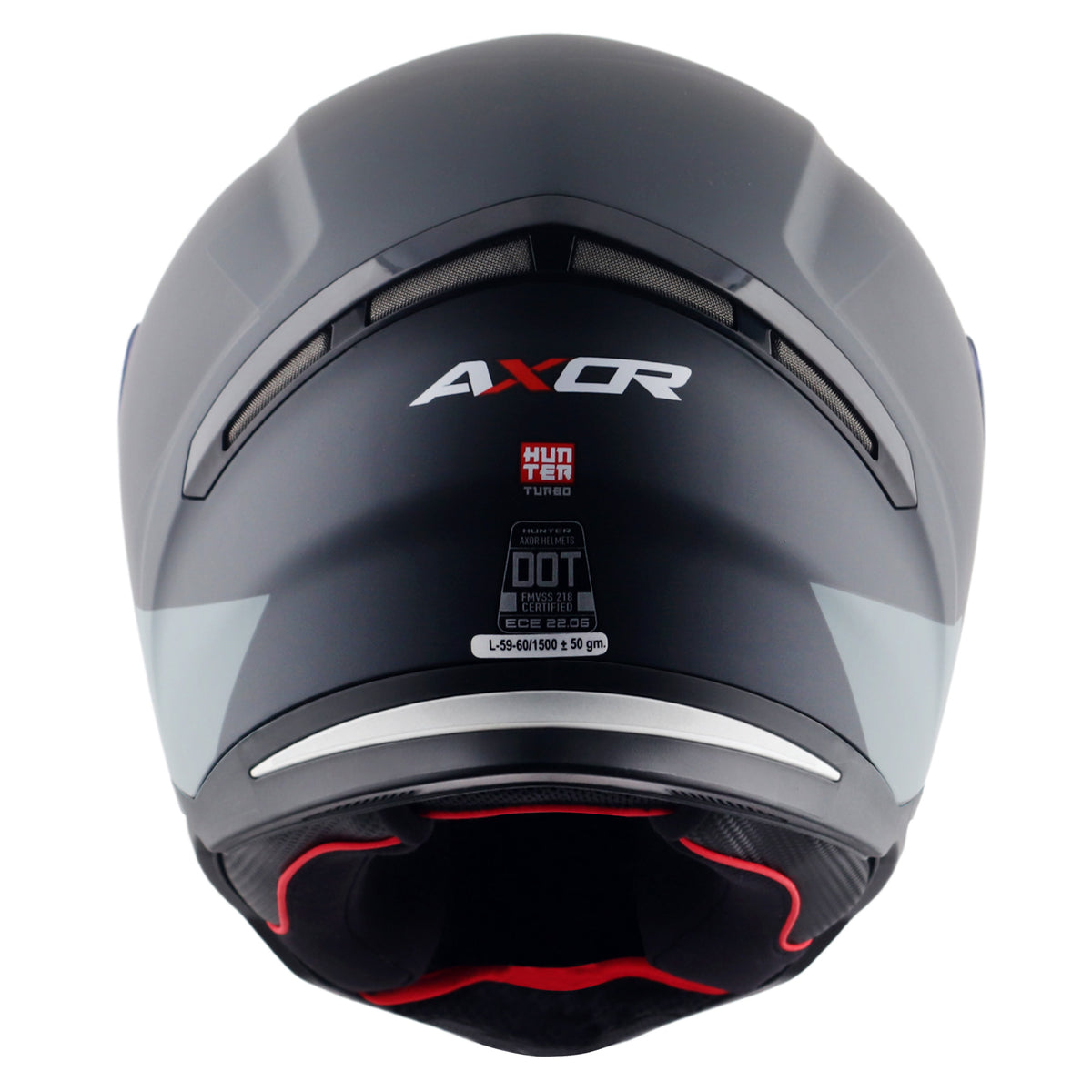 Axor Hunter SH890 Full Face Motorcycle Helmet - Turbo Black Grey Matt