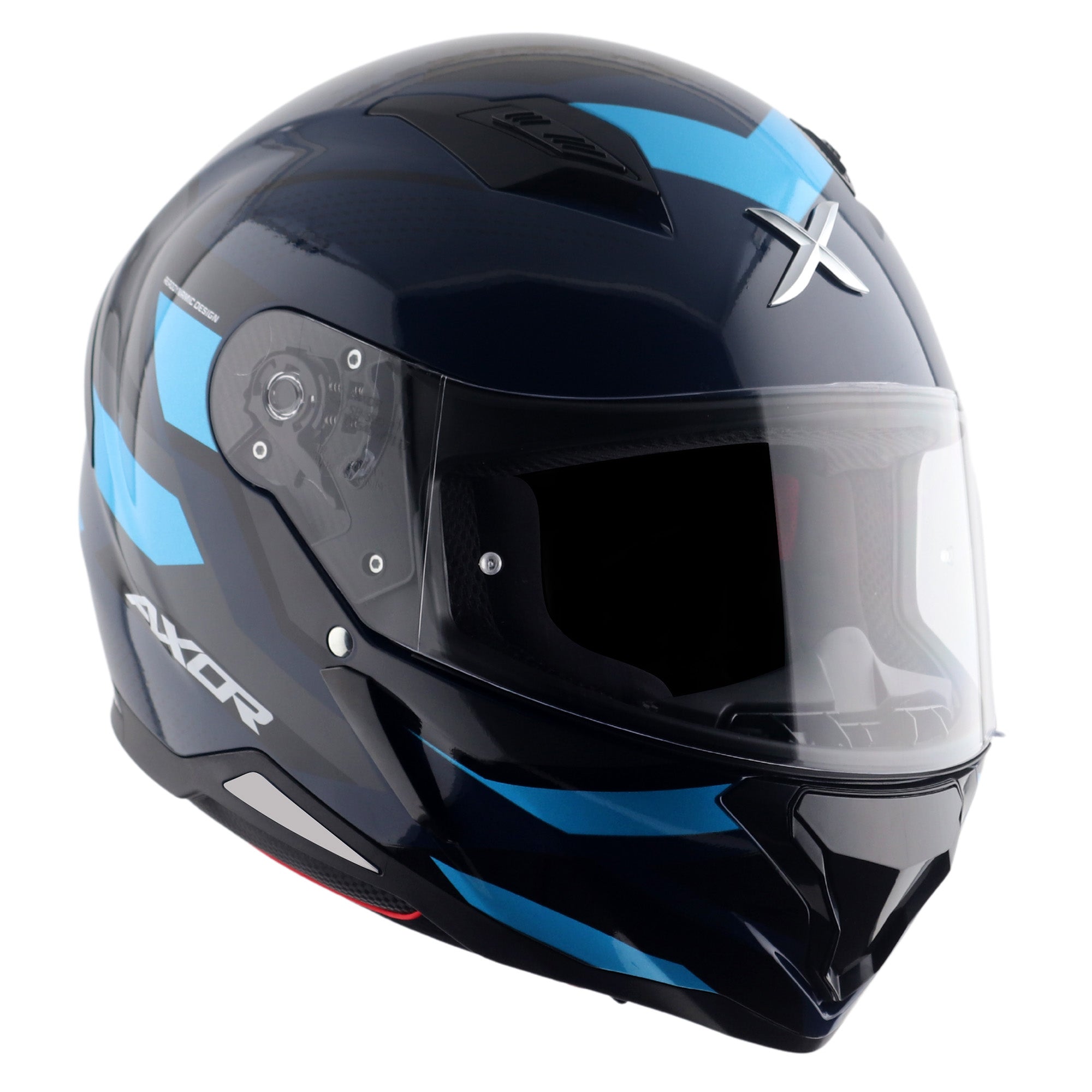 Axor Hunter SH890 Full Face Motorcycle Helmet - Cornet Black Blue Gloss